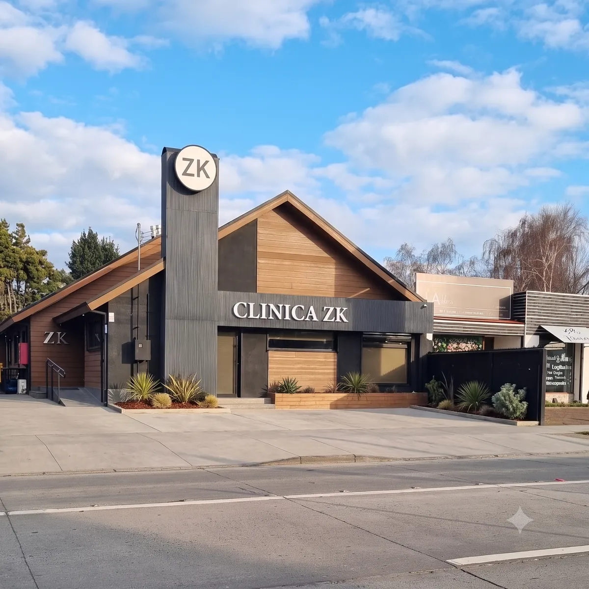 Fachada de Clínica ZK Los Ángeles en Avenida Gabriela Mistral 79.